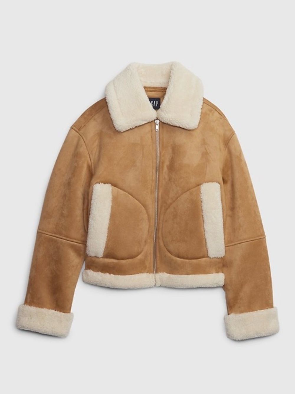 GAP Vegan Suede Sherpa Trim Jacket